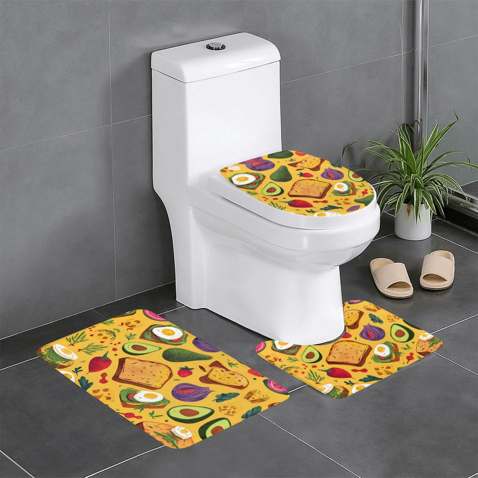 Lot de 3 tapis de salle de bain antidérapants 61x40 cm