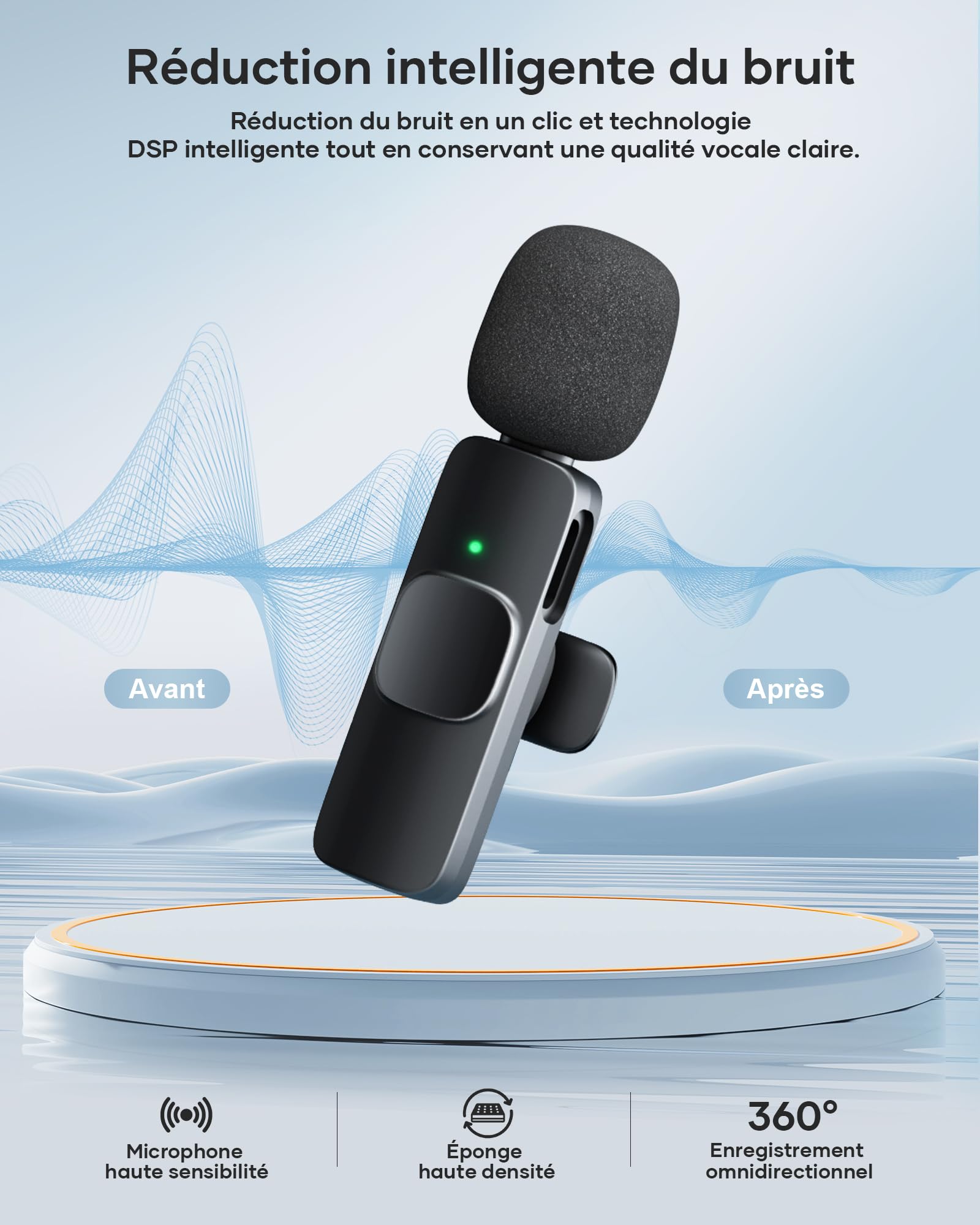 KUKIHO Microfono Lavalier Wireless per iPhone/Android (2 Trasmettitori), Mini Microfono Clip Riduzione Rumore Plug-and-Play per Registrazioni Video, Podcast, TikTok, YouTube, Vlog