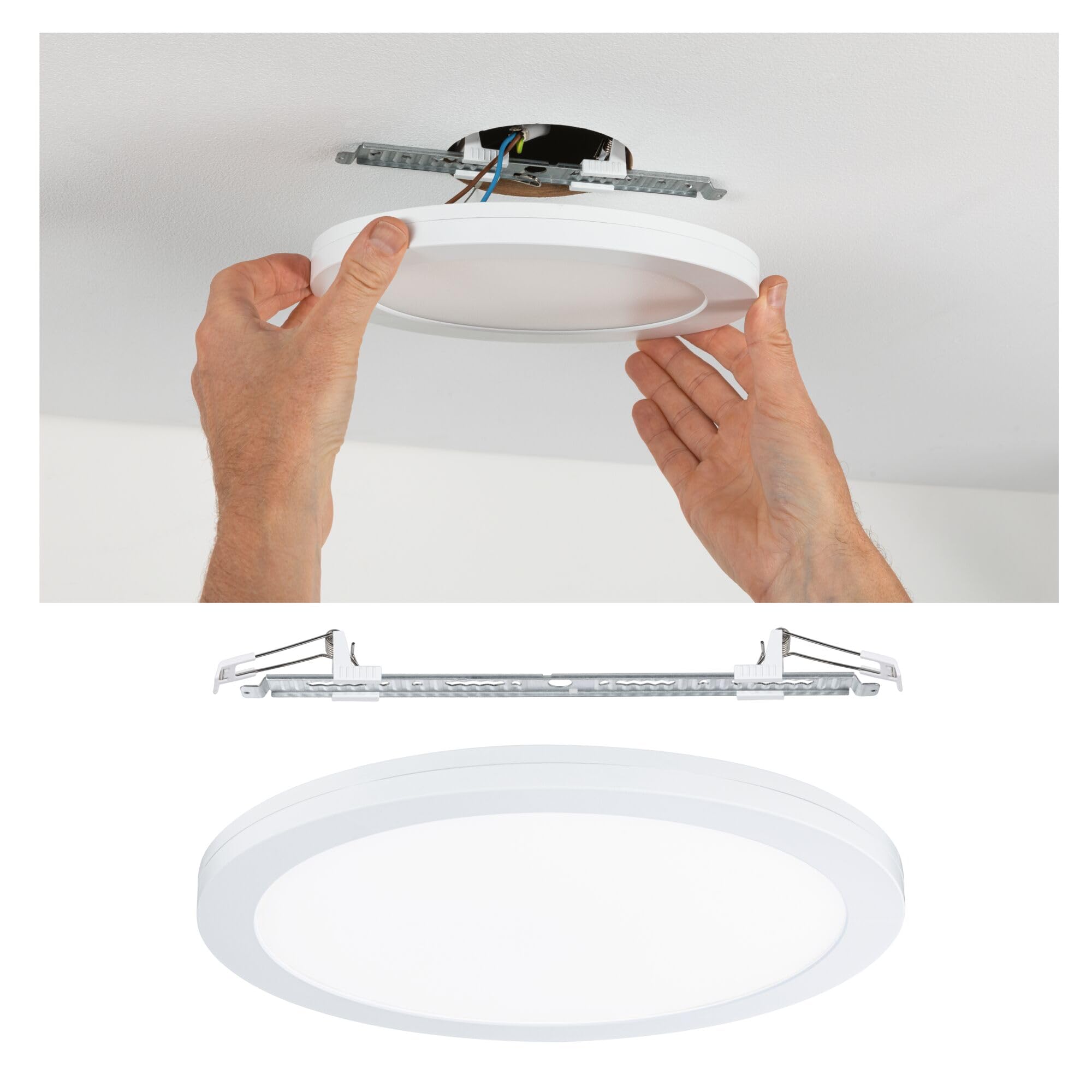 Paulmann 95390 Panel LED empotrable 2en1 Cover-it 330mm redondo incl. 1x22 W luz diurna blanco mate panel de luz plástico 4000 K