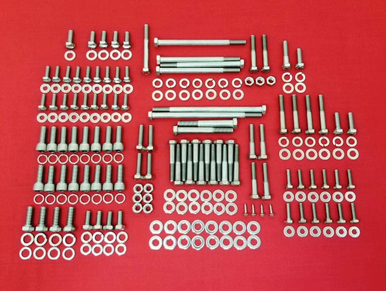 Compatible with 1986-1993 Small Block Ford 302 5.0L EFI Stainless Steel Engine HEX Bolt KIT