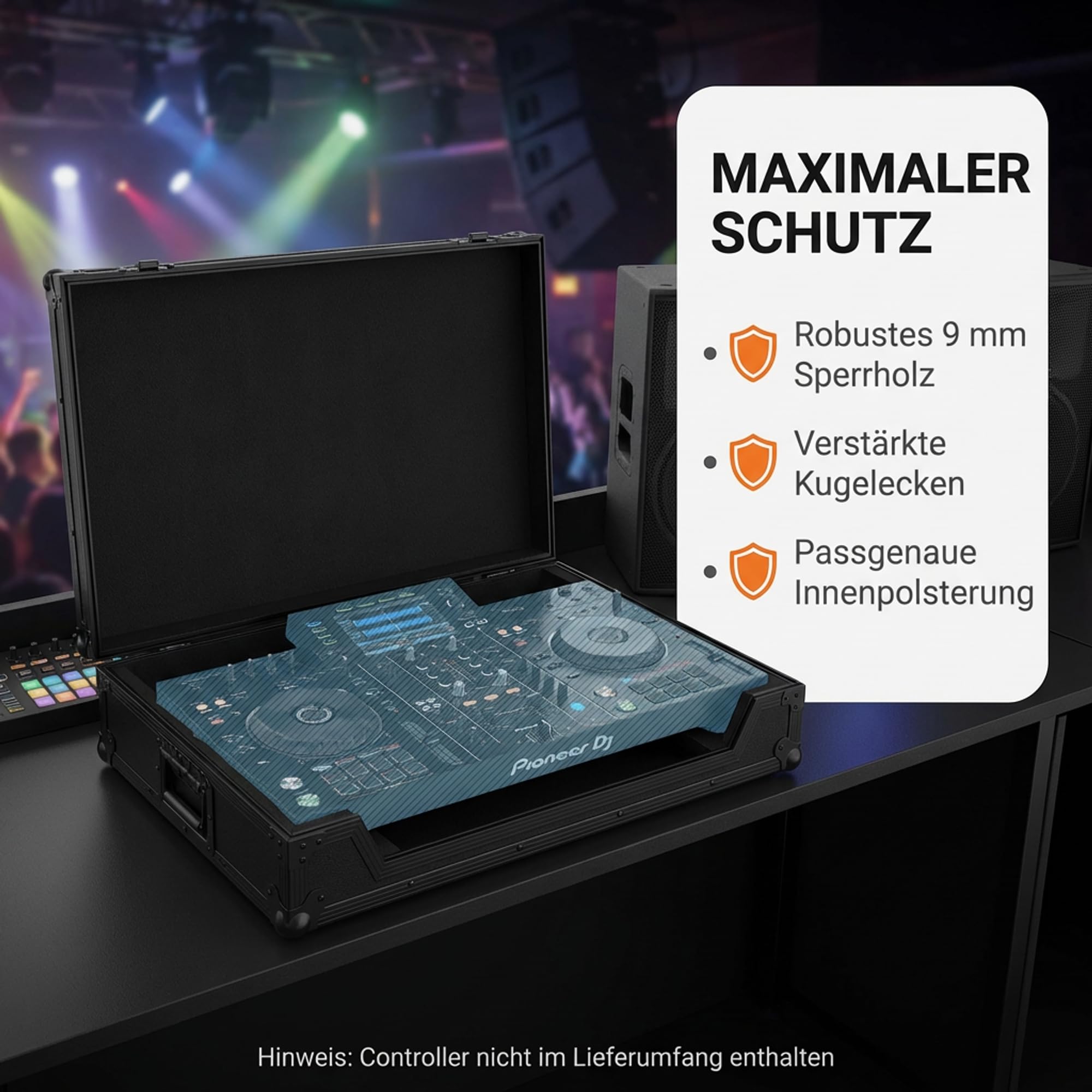 Zomo Flightcase P-XDJ-RX2 NSE – kompatibel mit Pioneer DJ XDJ-RX2 – DJ Equipment Case 782 × 535 × 209 mm – Schwarz – Robustes Sperrholz