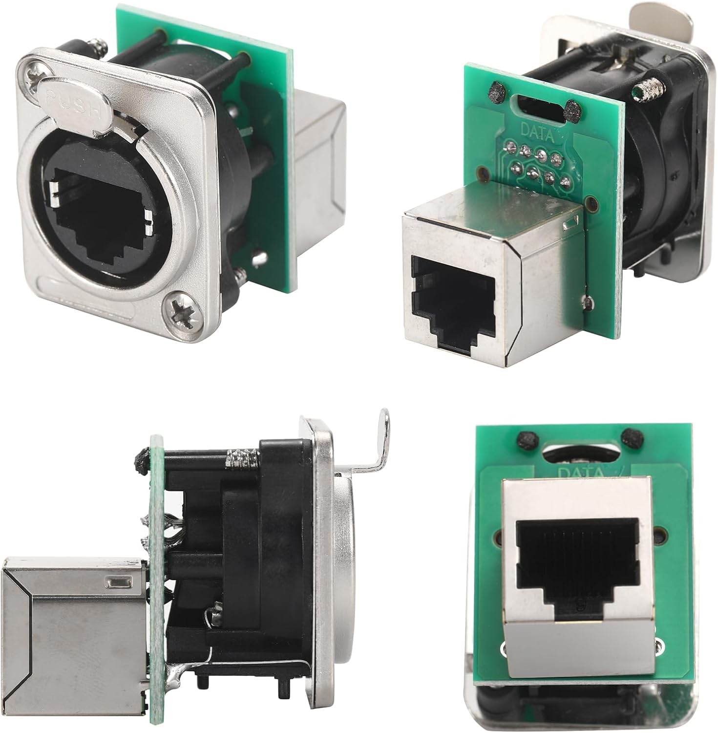 6PCS NE8FDP-B Ethercon RJ45 Chassis Socket, Pass/Feed Through D Series Cat5E Panel Mount Connector