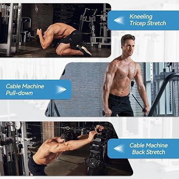 Tricep Rope Ergonomic Tricep Pull Down Attachment 36In - Rope Attachment for Cable Machine Pulley System Gym Home Triceps Rope Cable Attachment Workout Equipment