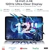 P12 Tableta Android 16 2026, 12 pulgadas 120Hz 2.4K con Gemini AI, UNISOC T7280 Octa-Core, 48GB RAM+128GB almacenamiento, batería de 10000mAh, Face ID, Widevine L1, tableta con teclado y lápiz - negro 5