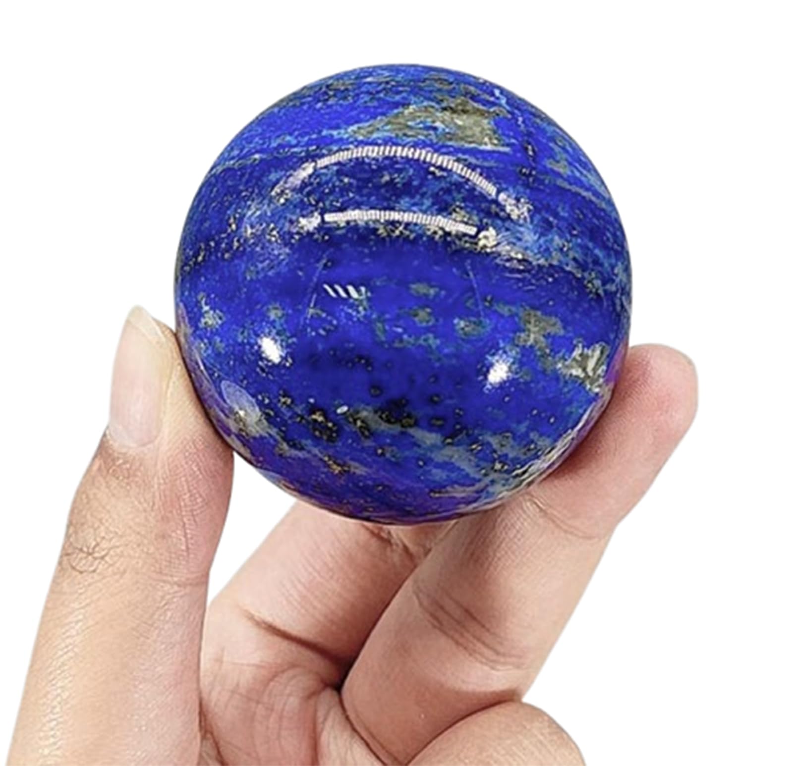 DPURPIWADY Blue Lapis Lazuli Crystal Ball- Feng Shui Stone Sphere Decorative Balls for, & Office Desk Decor,4.1~4.3cm