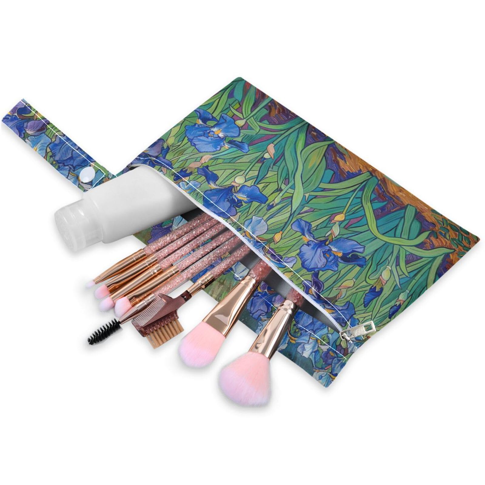 Coikll Wet Dry Bags for Cloth Diaper 2 Pack Waterproof Yoga Gym Bag for Swimsuit Wet Clothes Baby Items-?Blue Flower?