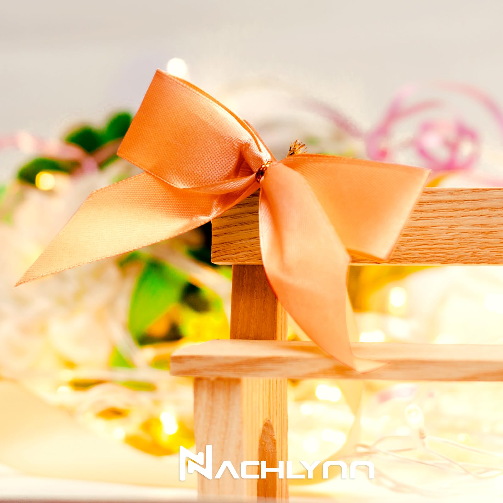 NACHLYNN 150 Yards Rainbow Satin Ribbon Wide Polyester Fabric Ribbon Use for Gift Wrap Wedding Bridal Baby Shower Bows Decor Flower Bouquet Crafts (Yellow - Image 4