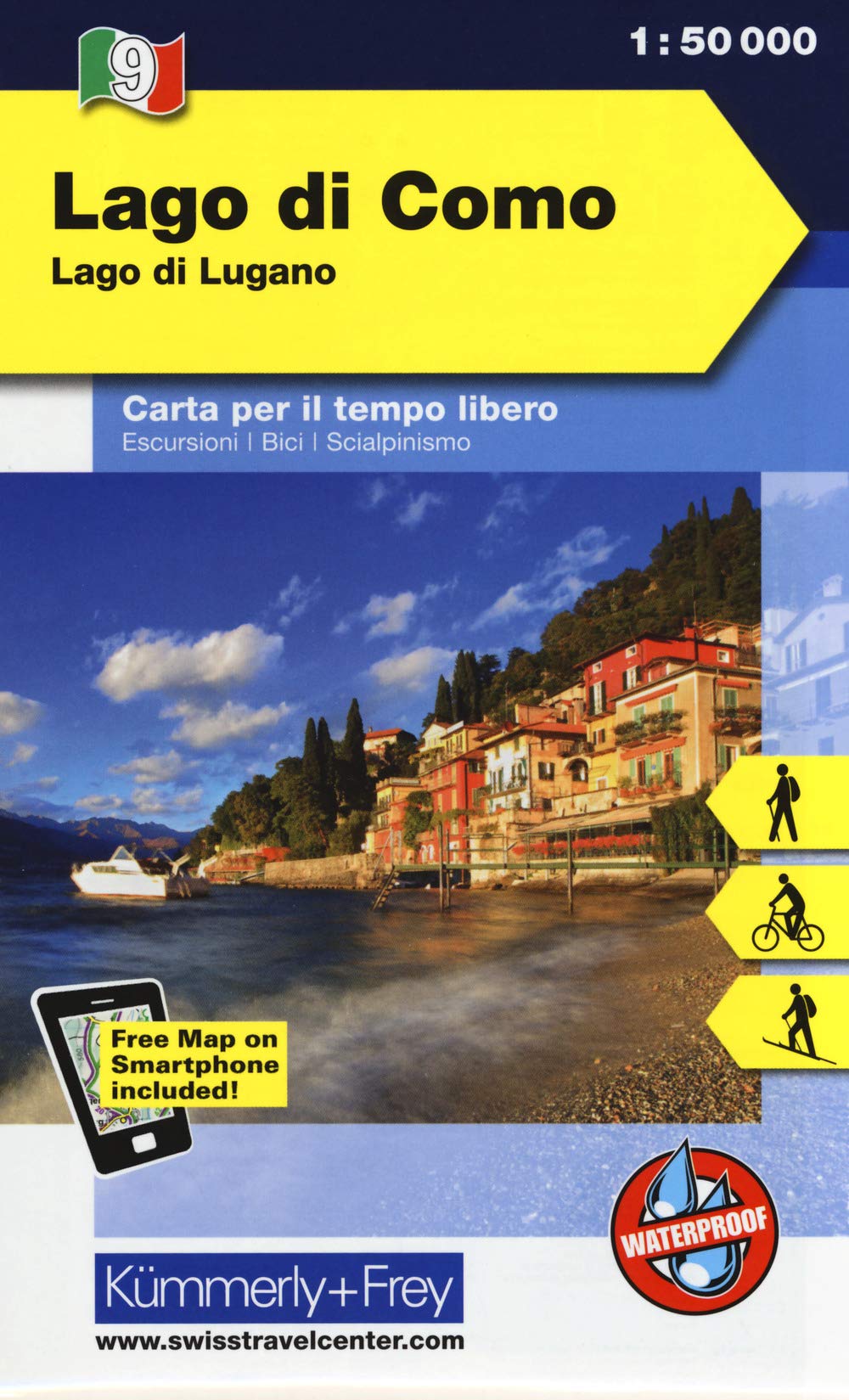 Lago di Como, lago di Lugano 1:50.000. Carta escursionistica: Wanderkarte: 9