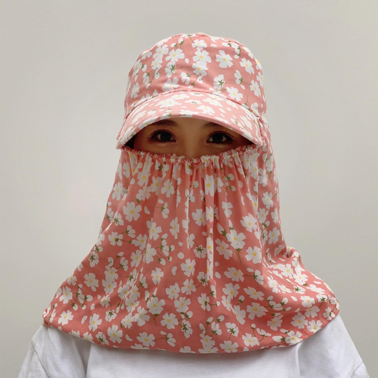 SNAPPSY Sun Hat Sun Protection with Face Mask Neck Flap for Vocation Walking Fishing-image-45