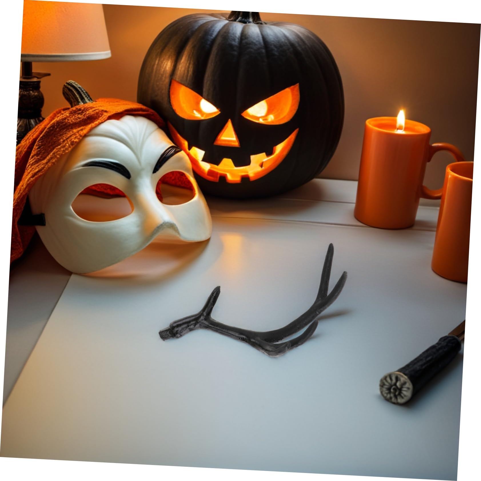 Veemoon 3 Paires Cerceau de corne d'Halloween casque de corne gothique bandeau de costume de costumes Plastique Noir