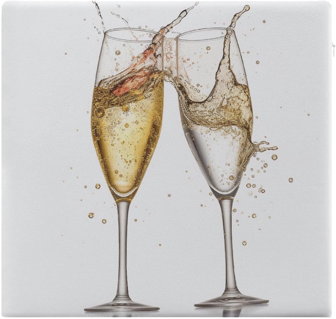 Champagne Glasses Chair Cushion Memory Foam Breathable Chair Pads Square Large Pillows Seating Comfort Meditation Floor Pillow Car Seat Cushion for Indoor/Outdoor Chairs