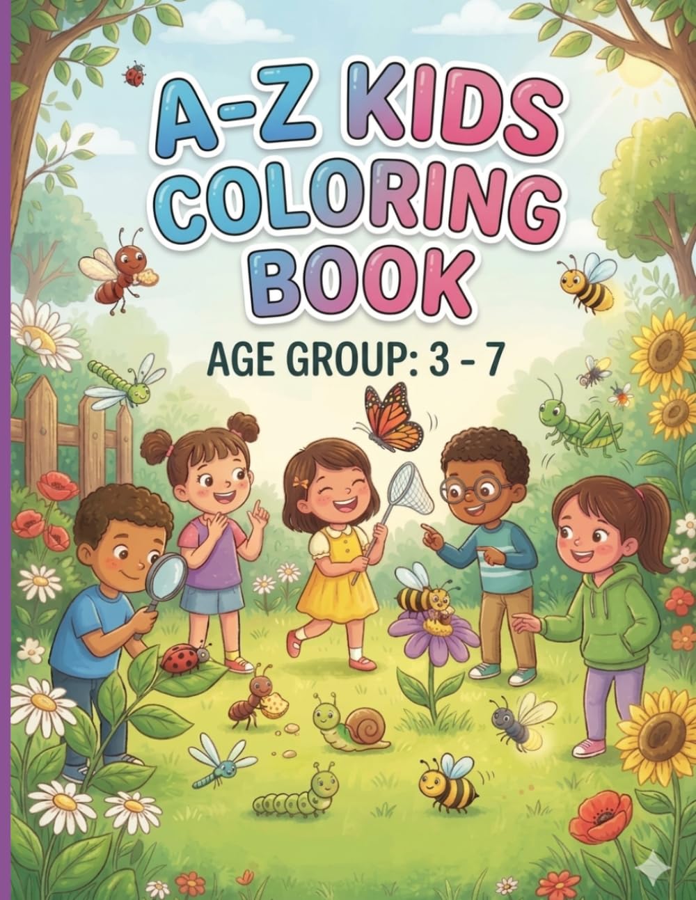 LETS LEARN WITH FUN WITH INSECTS: Alphabet Coloring Book Featuring Fun Bugs for Kids Ages 3–6 | Learn Letters While You Color