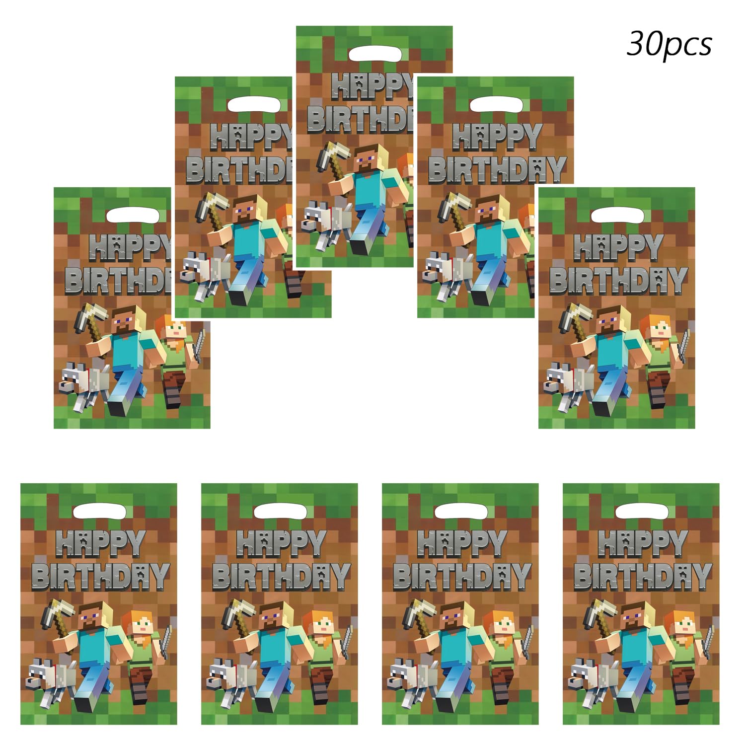 For Pixel party gift bags 30PCS, supplies, and decorations. Perfect for cartoon parties, ideal for kids, and great for family events, prizes,