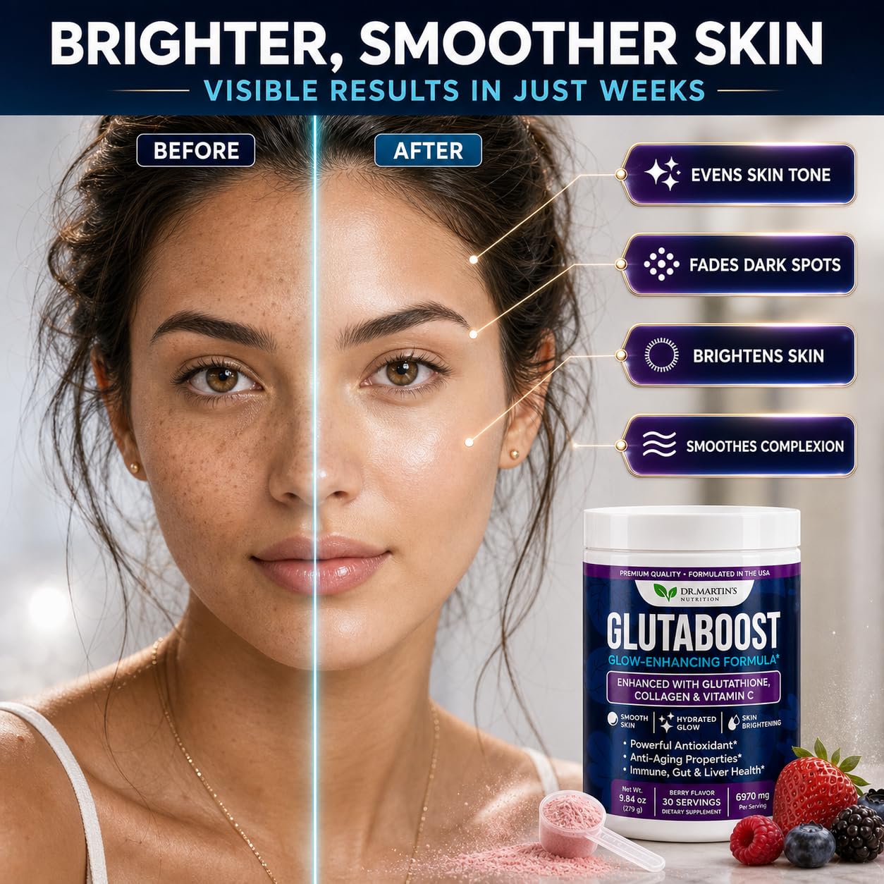 glutathione supplement before and after Chicnutrix Glow Advanced Liposomal Unlock Your Skin's Natural Glow