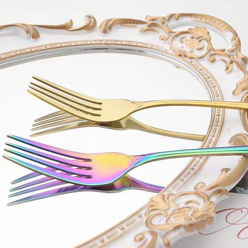 Miniatura 7 de Royal - Juego de cubiertos de lujo de acero inoxidable 1810 de 24 piezas, incluye cuchillos, tenedores, cucharas, cucharas, lavavajillas