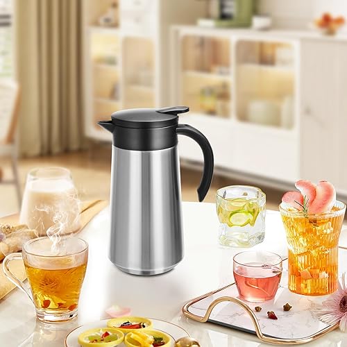 Miniatura 6 de Jarra Térmica de Café de 28oz Olla de Café Aislada, Pequeñas Jarras de Café de Acero Inoxidable Para Mantener Caliente, Olla Termo Aislada de Vacío
