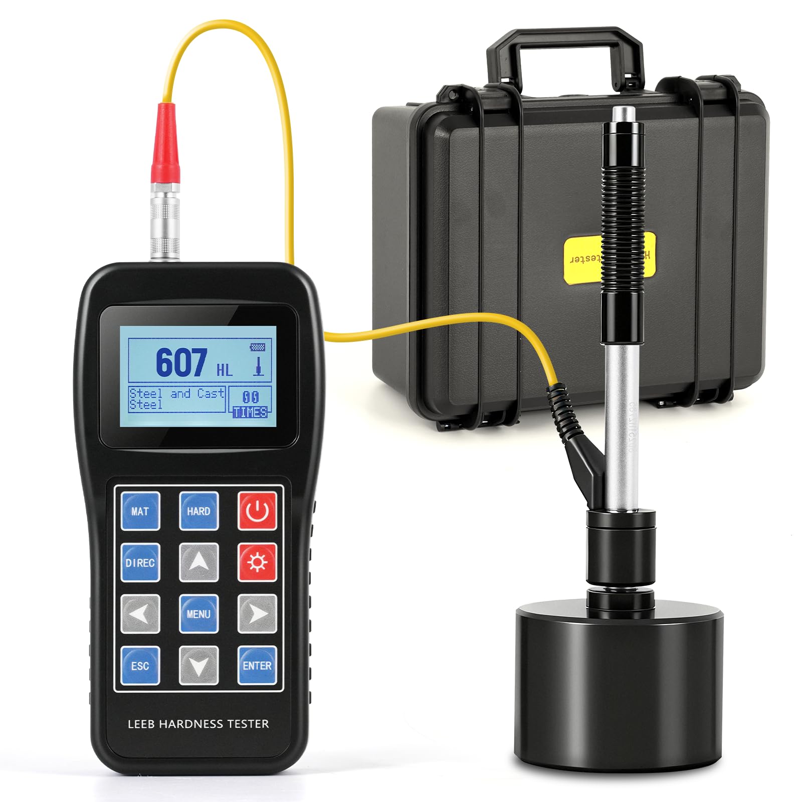 YUCHENGTECH Testeur de Dureté Leeb Kit de Duromètre Métaux 170 à 960 HL | Avec Bloc Étalon,pour l'étalonnage Multi-échelles HL HB HRB HRC HV HS pour Une Utilisation en Atelier Industriel
