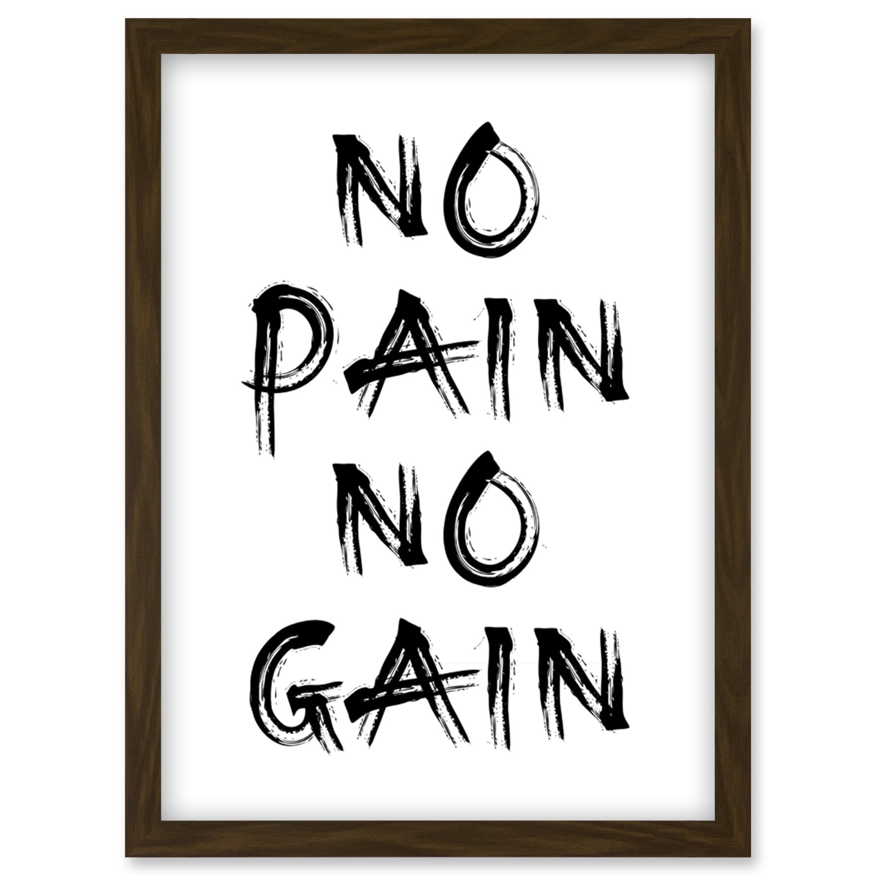Artery8 Gym Decor Inspiration No Pain No Gain Inspirational Exercise Wall Art Artwork Framed Wall Art Print A4