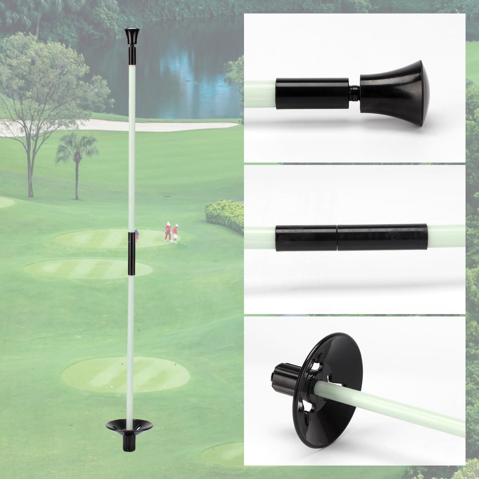 Golfflaggenstab, Golfstock-Pin, Flaggenmast, tragbar, abnehmbares Design, Übungs-Putting grüne Flagge, Stick für Hof, Club, Hinterhof, Golfplatz, 91 cm Höhen erhältlich, 3 Stück