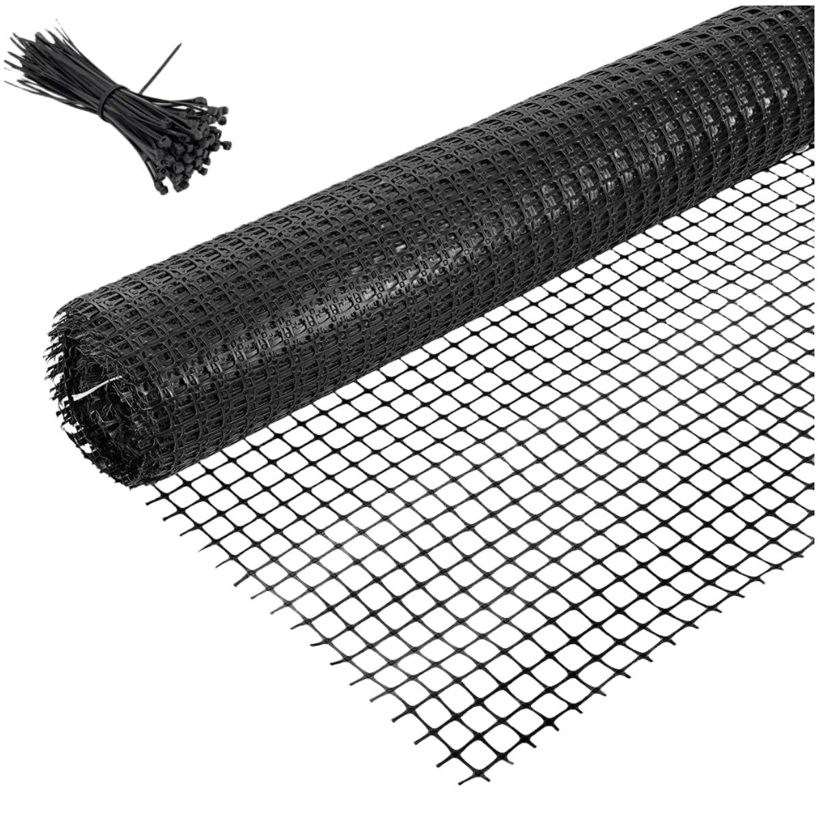 Yulun0328 Plastic Mesh Fencing Roll - 1m x 10m Black Meshs Chicken Wire, Temporary Fencing for Dogs & Cats, Reusable Plastic Mesh Fence Netting for Garden, Plants, Poultry Protection