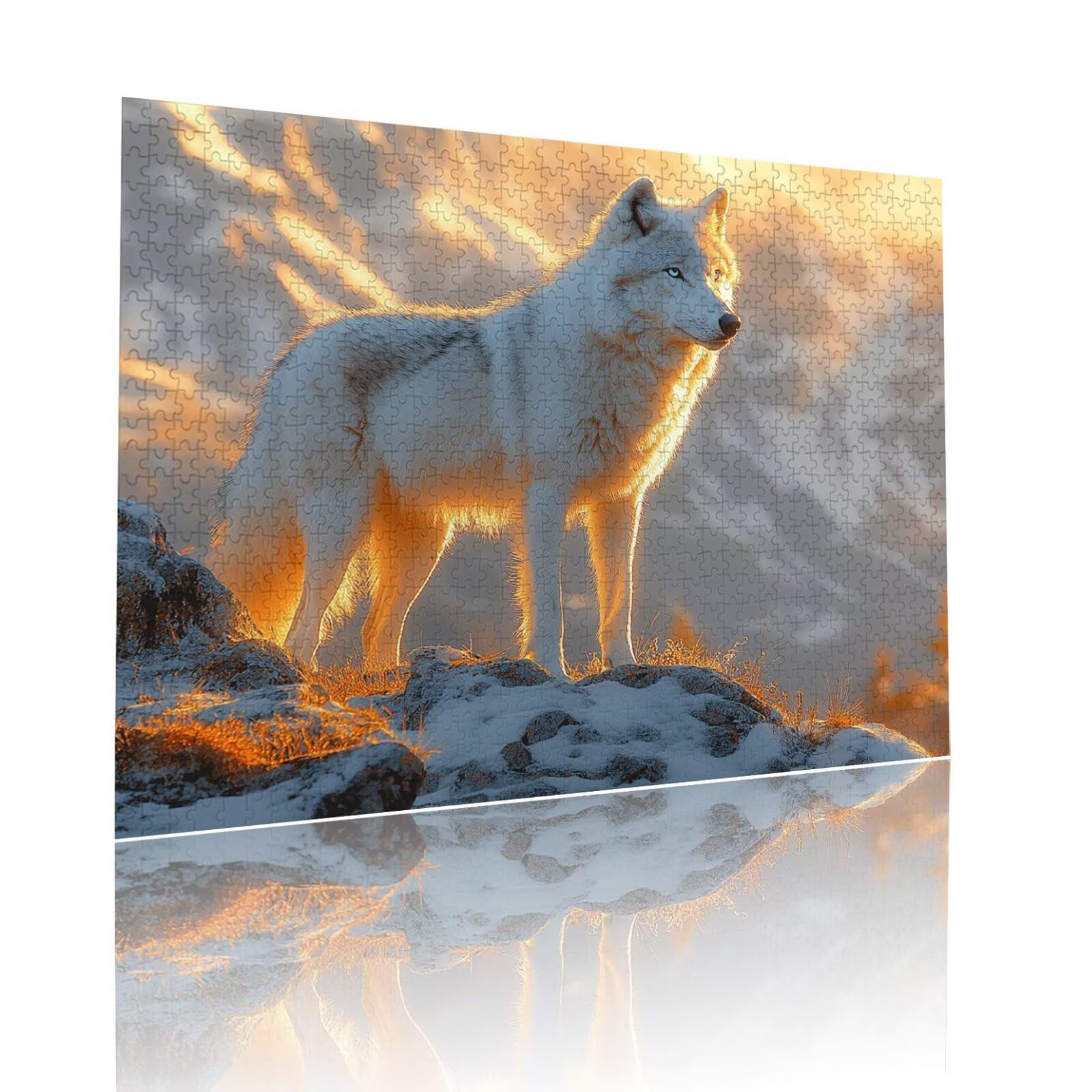 Puzzle Erwachsene 2000 Teile Wolf Tier Educa Jigsaw für Kinder ab 8 Jahren Mädchen Jungen, Erwachsene Impossible Klassische Puzzles Schwer, Anspruchsvoll Spielspaß, Als Familienspiel 70x99cm t-418