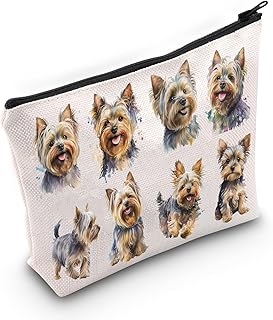 LEVLO Yorkshire Terrier Cosmetic Makeup Bag Yorkshire Dog Lover Gift Yorkie Owner Travel Pouch Bag Yorkshire Puppy Mom Gift, Yorkshire Terrier, Cosmetic Bag