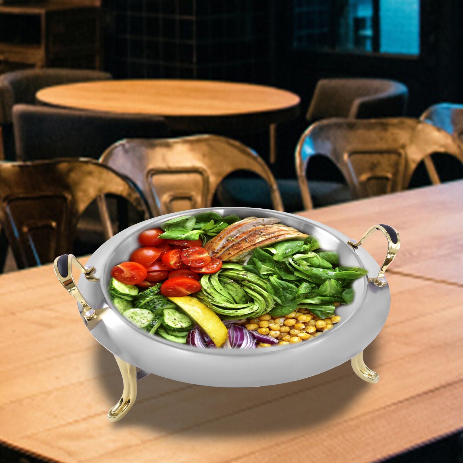 Serbatoio scaldavivande per alimenti Chafing Dish, in acciaio inox, set da buffet, contenitore per il calore, per la cucina, buffet e feste, per la casa, 3 litri
