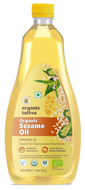 Organic Tattva, Organic Sesame Unrefined Cooking Oil, 1 Litre