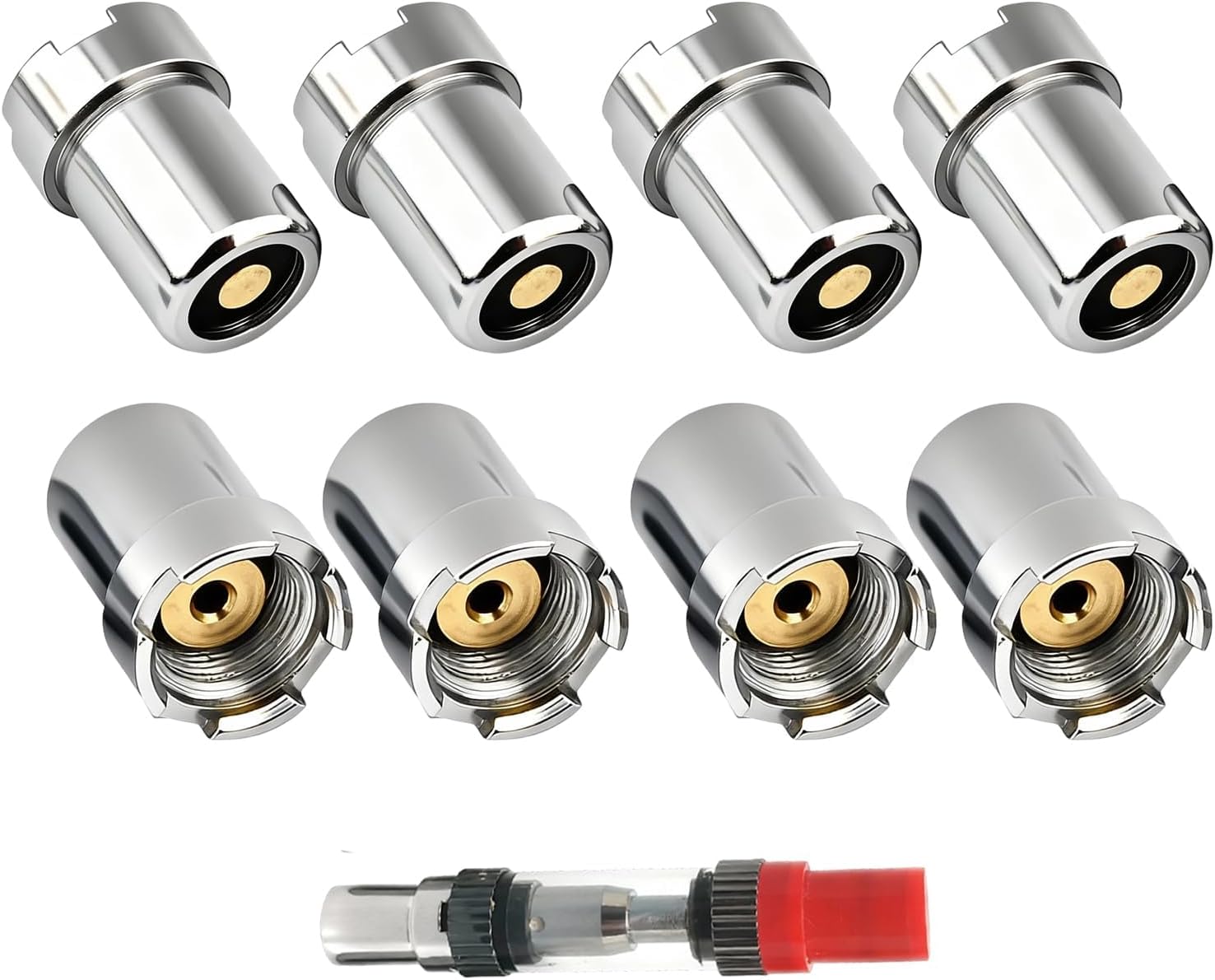 8PCS 510 Thread Magnetic Adapter Kit, Universal Threaded Screw Converter for Soldering Iron, Metal Connector Adapters for Circuit Board Repair Tools