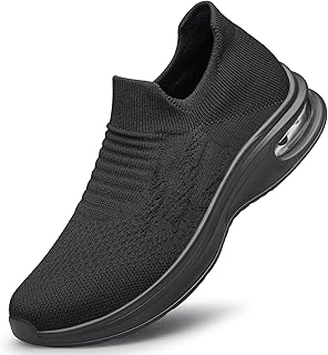 Mens Walking Shoes Slip on Lightweight Running Shoes Workout Athletic Te...