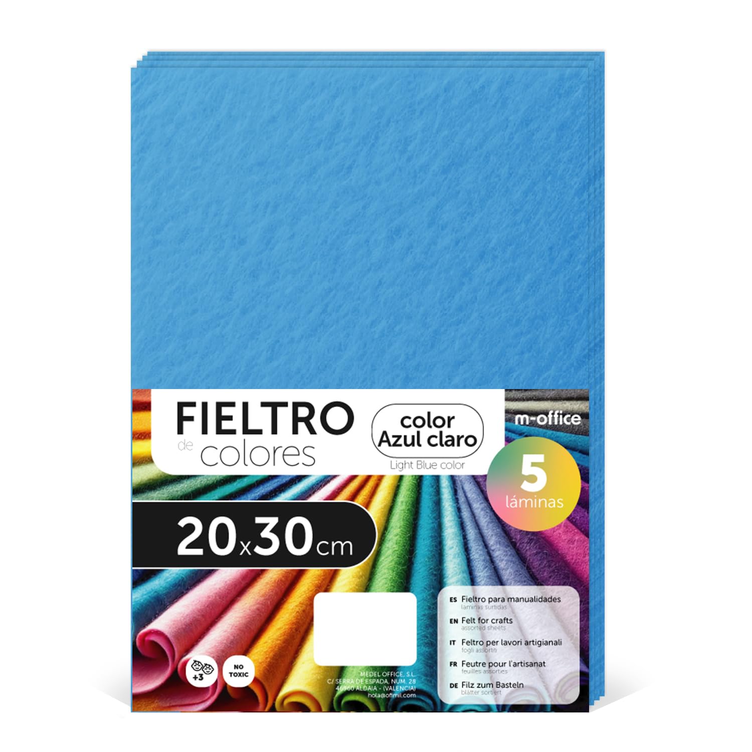 Fieltro para Manualidades, Fieltro de Colores, Suave y Flexible, Material para Costura, Telas Patchwork, Ideal para proyectos DIY, artesanía o decoración, 20x30cm - m-office (rojo, 10 uds) — view 38