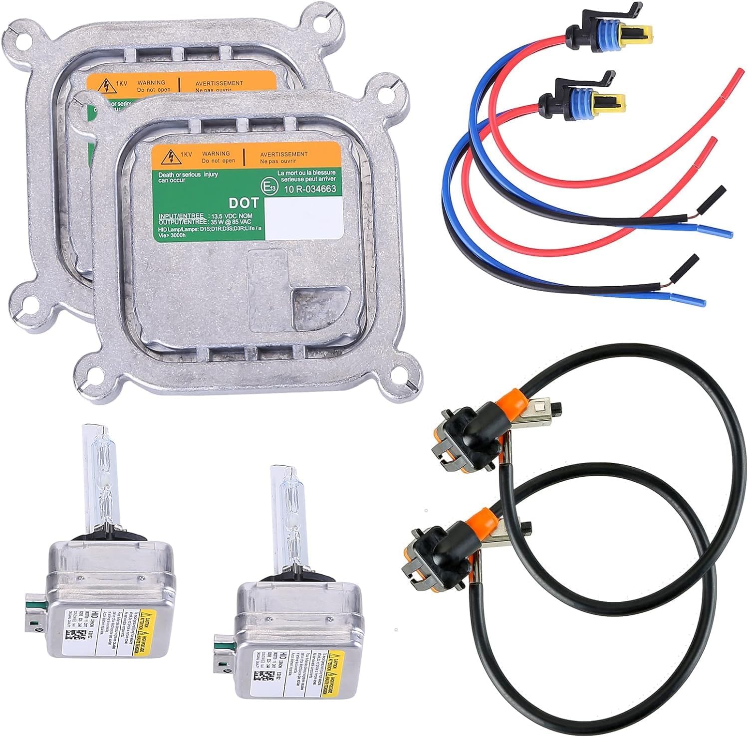 2PCS Xenon HID Headlight Ballast Control Unit with Igniter & D3S Bulb Compatible for Ford 2010-2019 Mustang 8A5Z-13C170-A, DL3Z-13C170-A Xenon HID Ballast Control Module