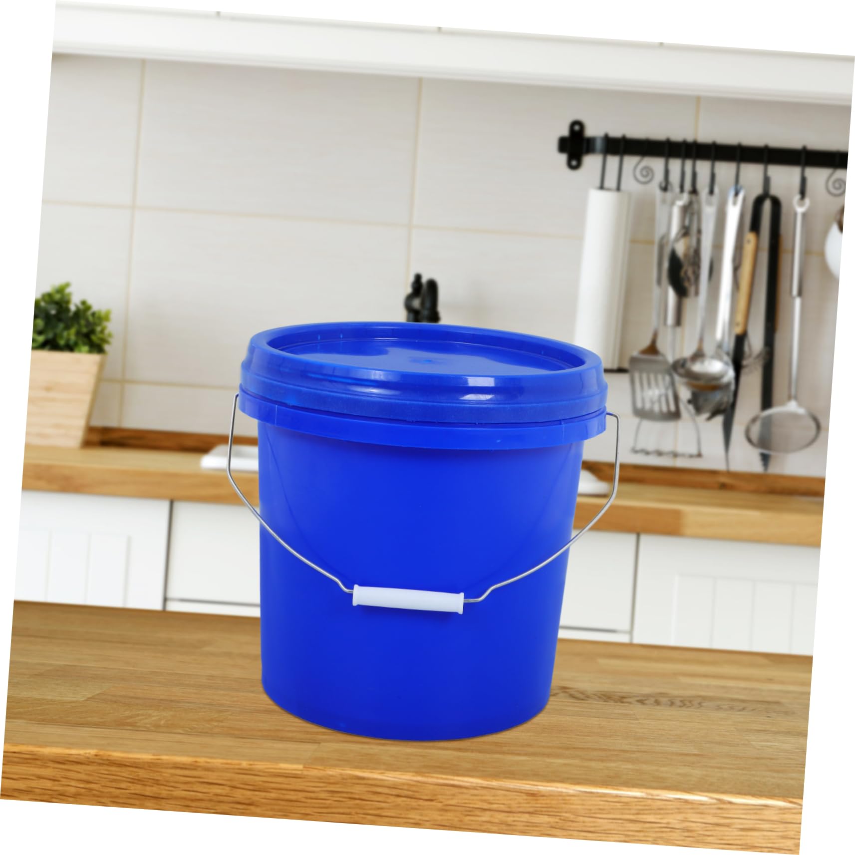 Secchio di Plastica con Coperchio Ermetico 10l Blu PP