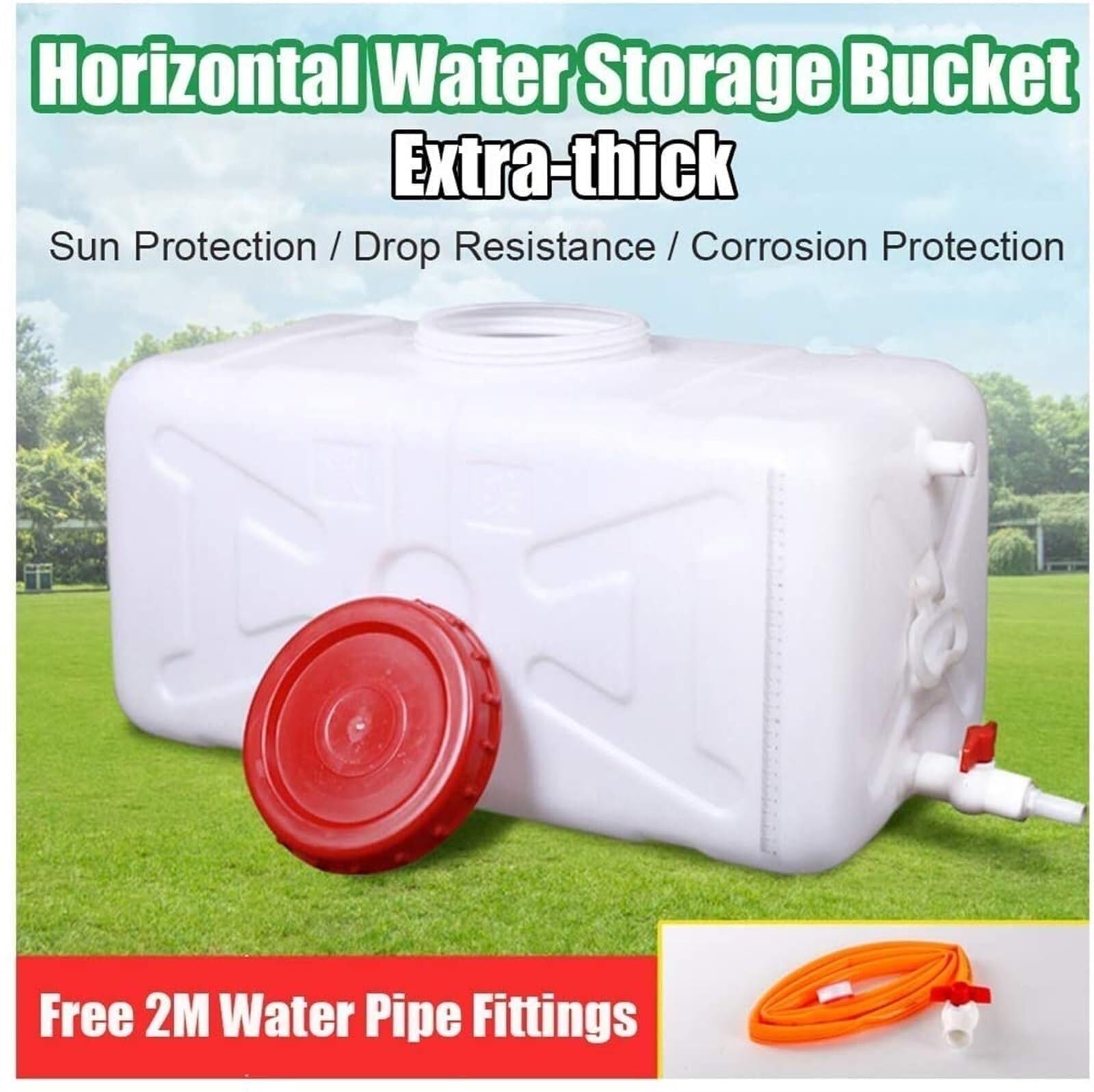 Almacenamiento de Agua Depósito Agua Plástico Grueso 50L/100L/150L/200L Diseño Asa Emergencias Acampada Senderismo Ecológico Duradero