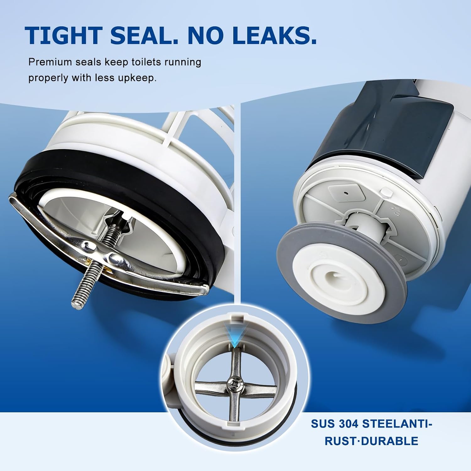 2 Inch Toilet Flush Valve Replacement, Compatible with Water Ridge Dual Flush Valve Kit for One-Piece Toilets, Top Push Button, Fits TOTO THU338, Toilet Repair Part with Leak-Free Seals