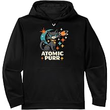 Atomic Purr Retro Black Cat Mid-Century Modern Space Vintage Performance Hoodie