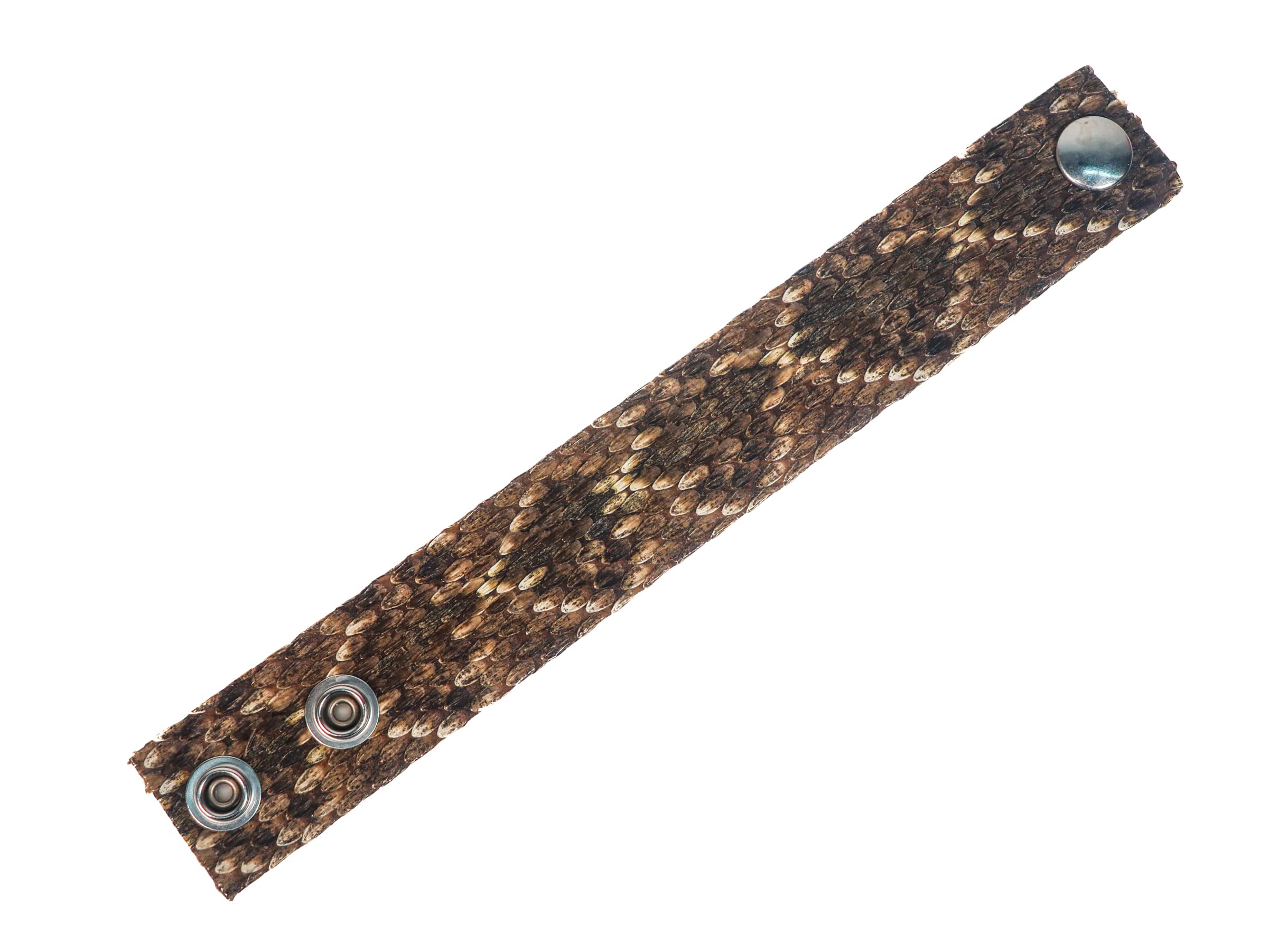 Chichester Inc Real Rattlesnake Skin Wristband (10" x 1.25") - Black Leather - Western Style - Ergonomic