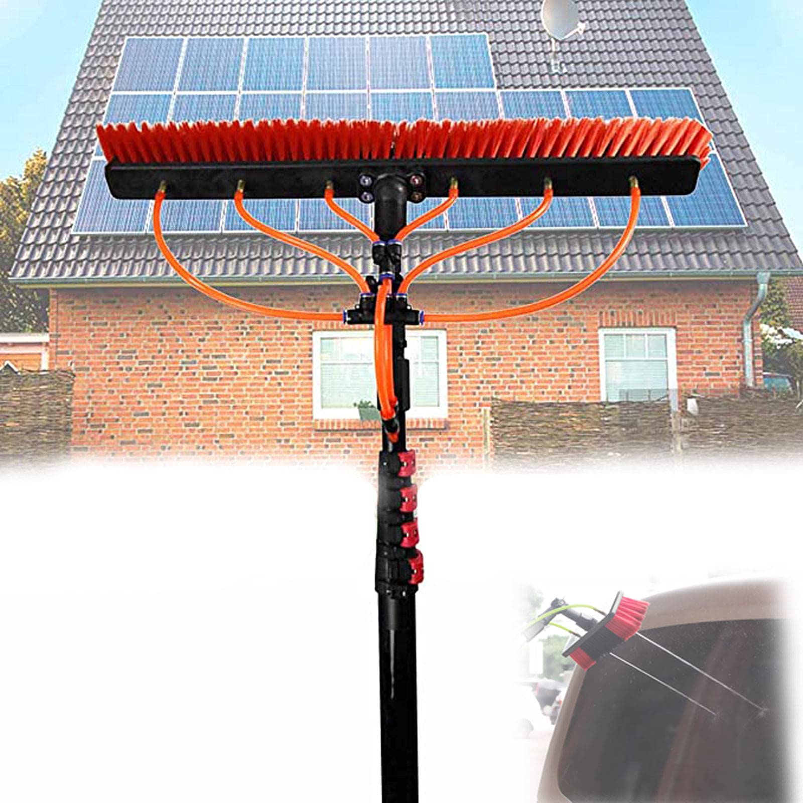 GHFXSCV Solar Panel Cleaning Brush Kit - Telescoping Pole & Window Cleaning Tools for Efficient Maintenance of Windows & Photovoltaic Systems - Ultimate Cleaning Solution