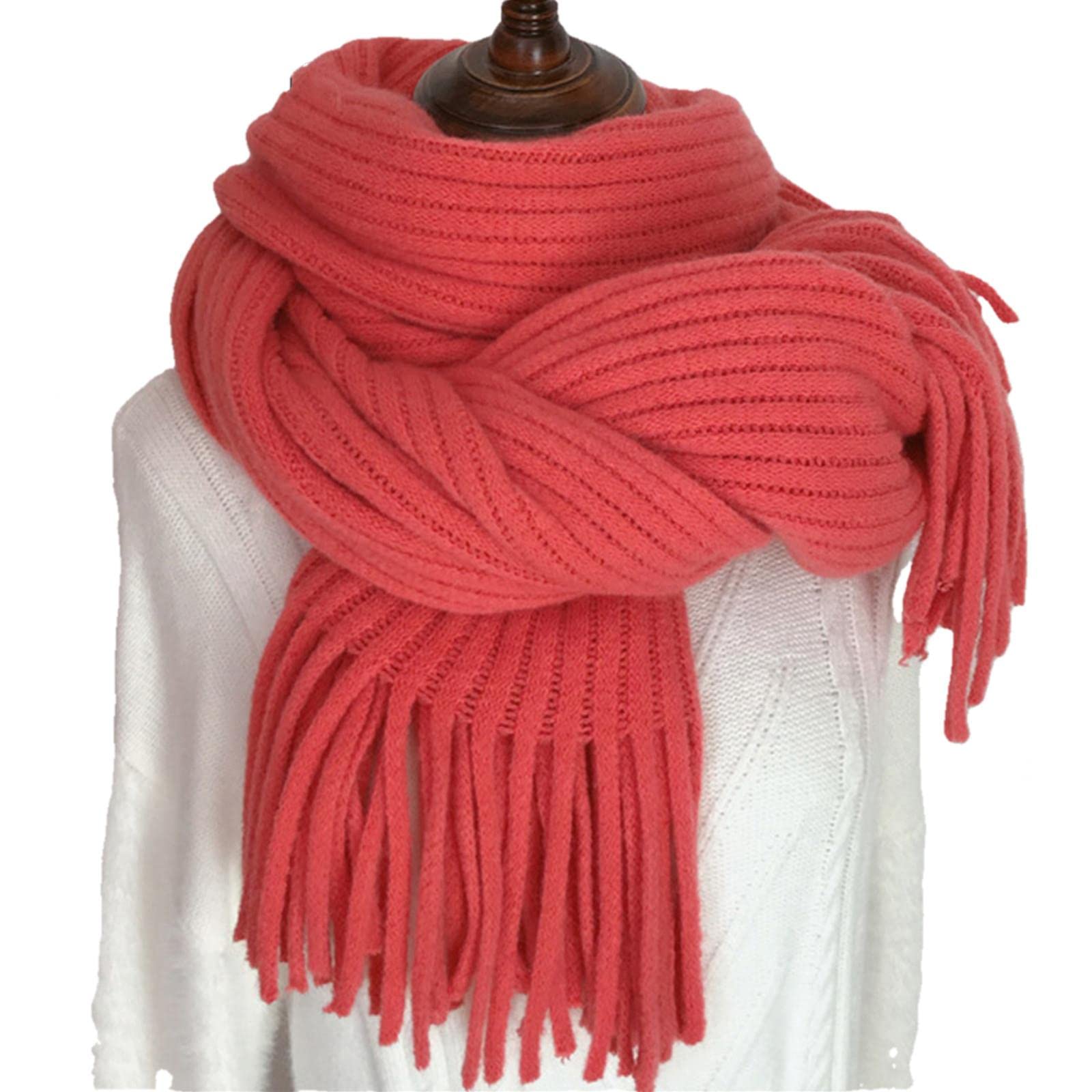 UKKO Sciarpa Autunno Inverno Caldo Sciarpa Donna Scialle Nappa A Maglia Scialle A Maglia