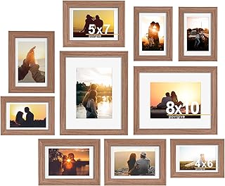 Picture Frames Set of 10-8x10, 5x7, 4x6 Photo Frames, Gallery Frame Set ...