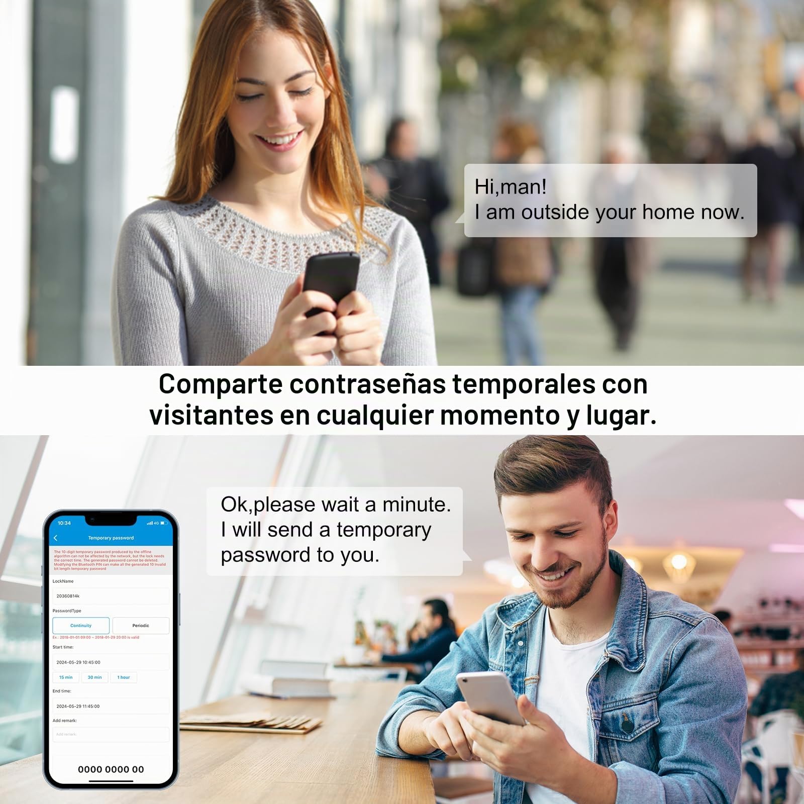 WELOCK Cerradura Electronica Cerradura Inteligente con Código, Bluetooth y WiFi, Smart Lock Fácil de Instalar Plata