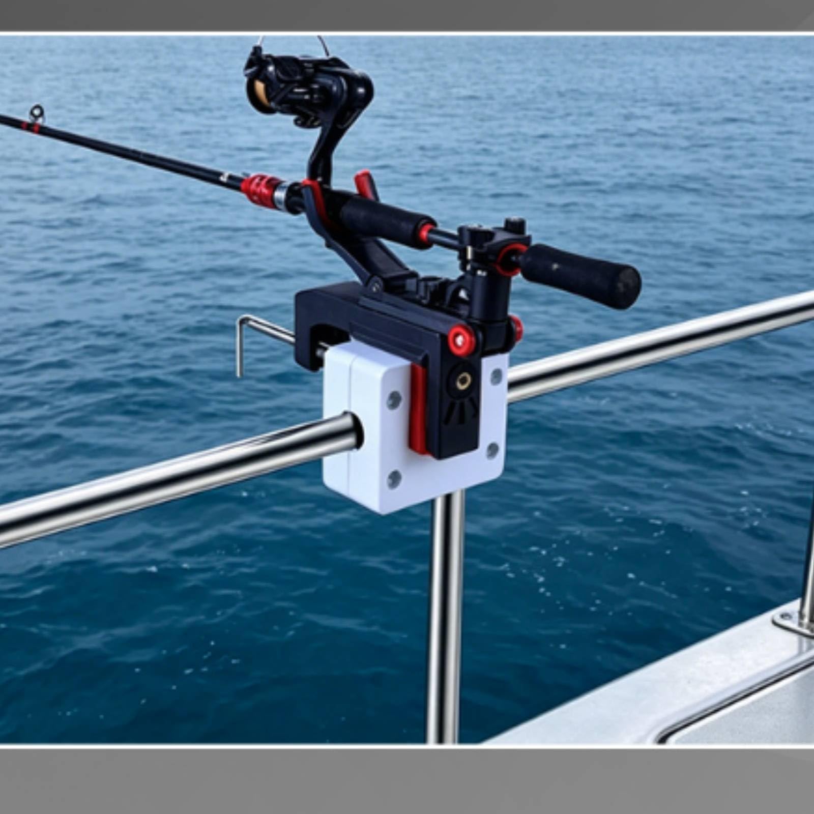 Amagogo Morsetto Base per Portacanna da Pesca in Nylon con Superiori Svasate E Alloggiamento Quadrato Compatto per Installazione su Rotaie E Barche
