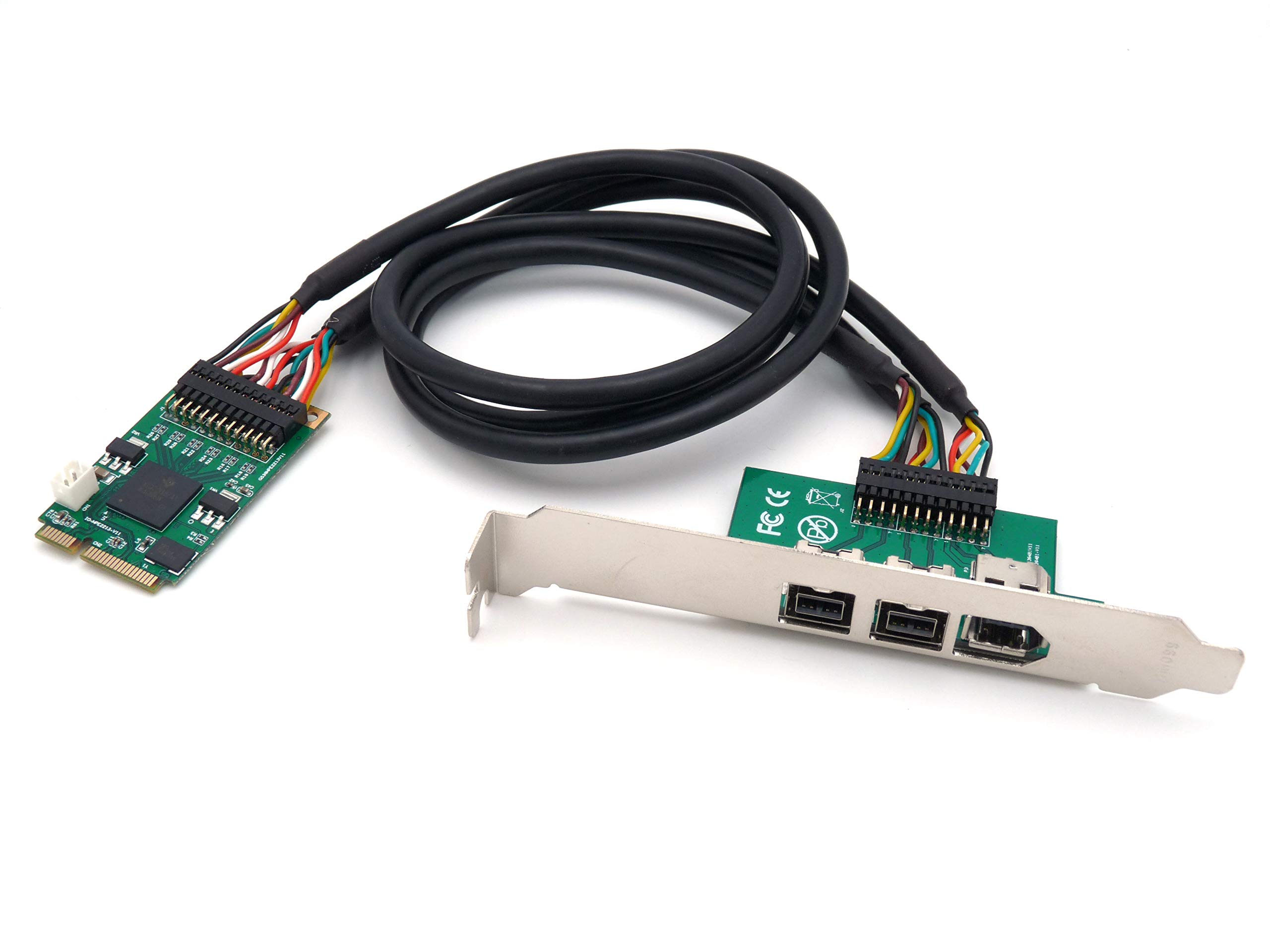 Computer DistrictFIREWIRE 800 and 400-1 PCI Express Controller Card with IEEE1394A Port and 2 Ports IEEE1394B - TI Texas Instruments Chipset