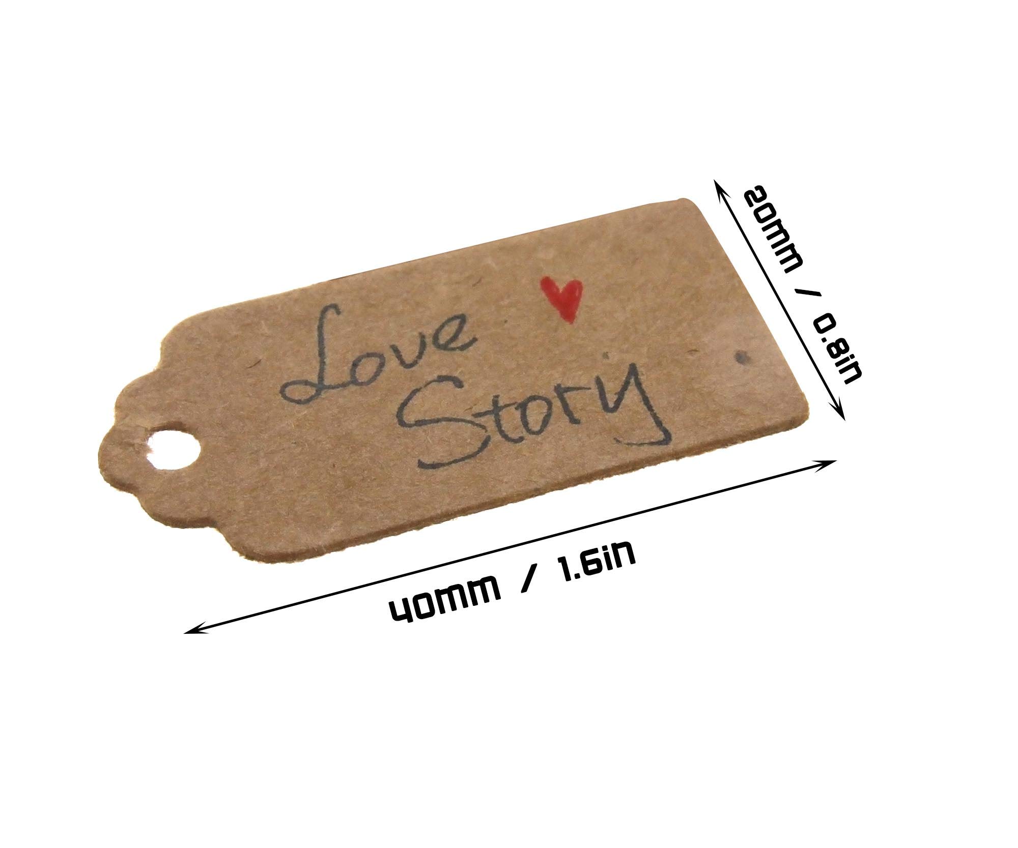 100 Etichette Regalo In Carta Kraft Con Spago - 7x2 Cm Per Matrimoni, Compleanni E Natale - Foto 3