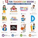 Festiko® Happy Teacher's Day Hanging Swirls, 24 Pcs Decoration Set with 12 Cutouts & 12 Colourful Swirls, DIY Classroom Decor for School, Staff Room, Coaching Centre & Celebration gallery image