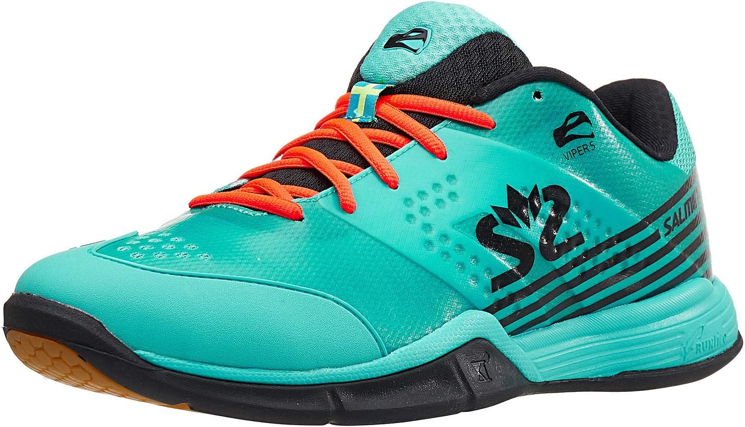 Salming Men's Viper 5 Squash Indoor Court Sports Shoes, Turquoise/Black, 8.5