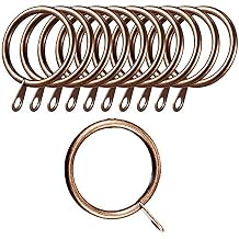 TA-VIGOR 28pcs Metal Curtain Rings, 45mm Internal Diameter, Antique Red Copper