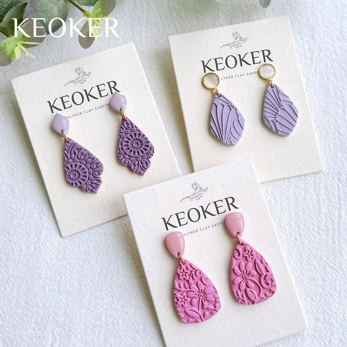 KEOKER Polymer Clay Texture Roller - 3PCS Boho Set for Making Earrings, Like Texture Sheets, Great with Clay Cutters - Image 6