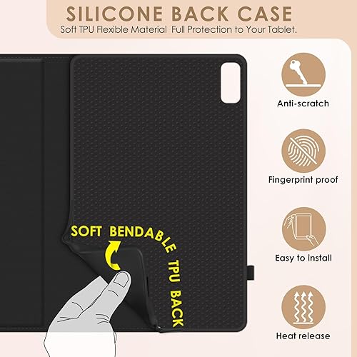 Miniatura 10 de DETUOSI Funda de cuero para Lenovo Tab P11 de 2 generación de 11.5 pulgadas 2023 (modelo TB-350FU), funda ligera con 2 ángulos de visión + parte