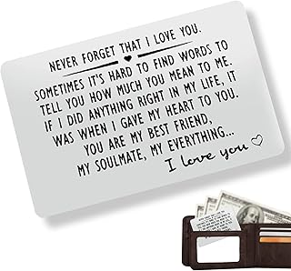 Stainless Steel Engraved Wallet Insert Card,Personalized Wallet Card,Never Forget That I Love You Valentine's Day Wedding Birthday Gift for Men Fiance Couple Gift,Anniversary Card Gifts